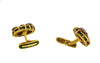 David Webb Yellow Gold Green Enamel &Diamond Cufflinks