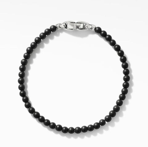 Men's David Yurman Spiritual Beads Bracelet in Sterling Silver with Black Onyx