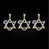 Star of David Pendant with Sapphire,Emerald,Ruby 14K Yellow Gold with Diamonds