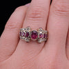 Custom Made Burmese Ring with Diamond & Oval Ruby in 18K Yellow Gold