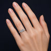 18K White Gold Baguette and Round Diamond Dollar Sign Ring