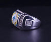 Multicolor Stone Men's Ring In 14K White Gold Size 9