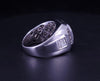 Multicolor Stone Men's Ring In 14K White Gold Size 9