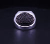 Multicolor Stone Men's Ring In 14K White Gold Size 9