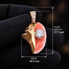 Custom Made Antique Pendant in 14K Yellow Gold with Diamonds
