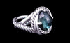 David Yurman  Infinity Prasiolite Ring Size 6.5 Sterling Silver