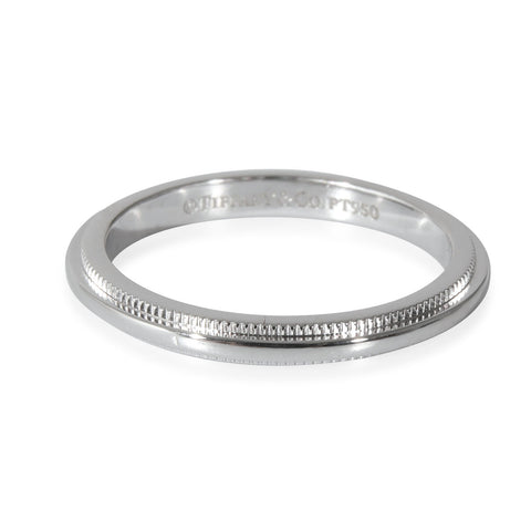 Tiffany & Co. Milgrain 2mm Band Ring  in Platinum Size 6