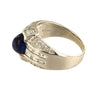 Platinum Ring with Cabochon Blue Sapphire