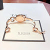 Gucci Horsebit Collection Black Dial Rose Gold Steel Strap Watch For Women