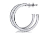 Classic Single Row Diamond Hoop Earrings