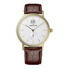Claude Bernard 64010 37J AID Classic Gents Gold PVD Brown Leather Date Men's Watch