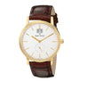 Claude Bernard 64010 37J AID Classic Gents Gold PVD Brown Leather Date Men's Watch