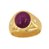 IMPRESSIVE RUBY CABOCHON YELLOW GOLD RING