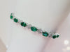 Hand Made Colombian Emerald Bracelet with Diamonds in 14K White Gold