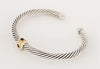 David Yurman Sterling Silver 14k Gold Citrine Garnet Cable Bracelet