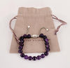 David Yurman Purple onyx Sterling Silver Spiritual bead bracelet 8mm