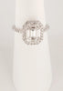 Pie Cut Center Stone Diamond Ring in 18K White Gold