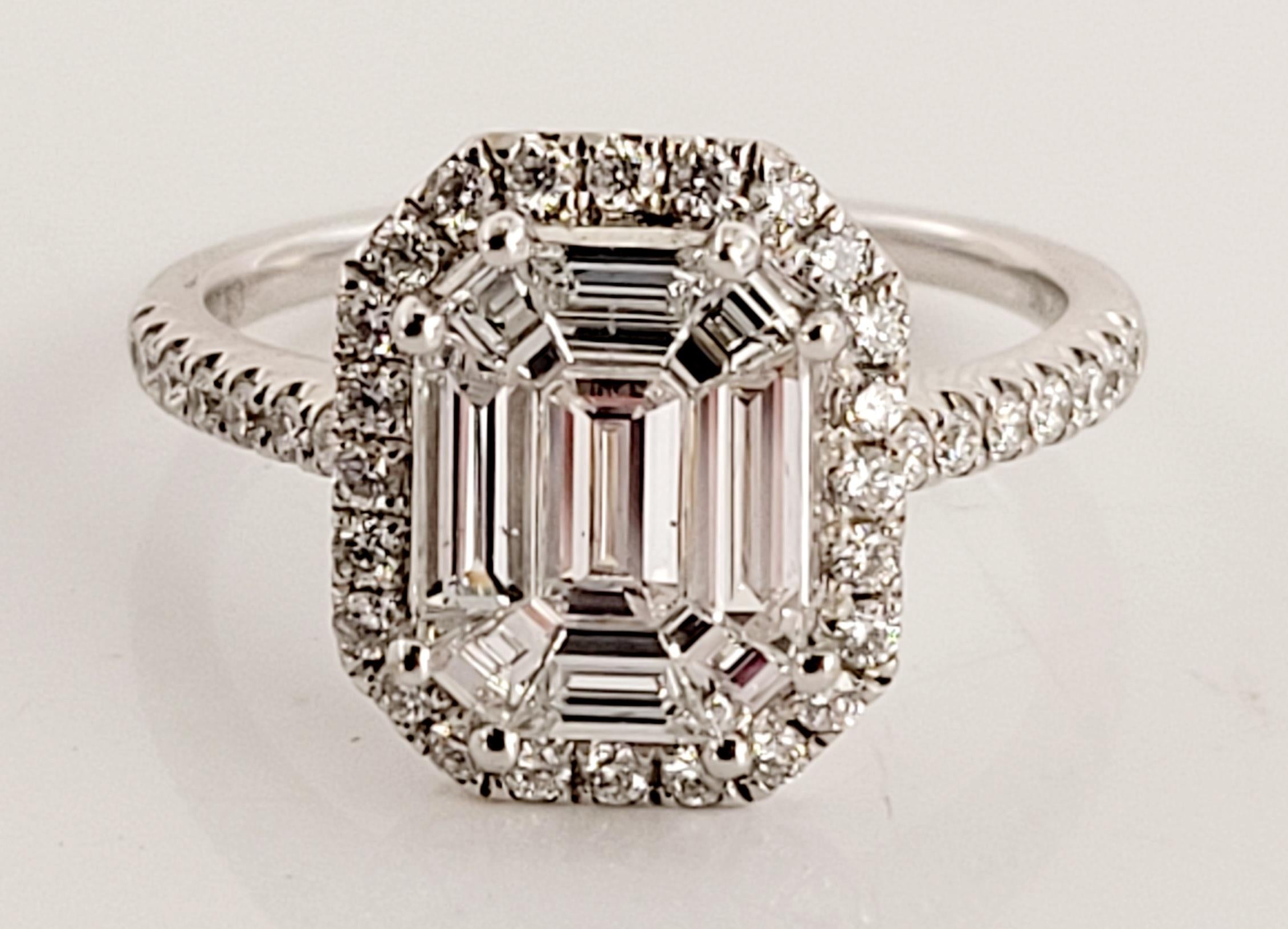 Pie Cut Center Stone Diamond Ring in 18K White Gold – Crown Jewelers