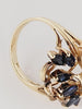 Vintage Marquise Blue Sapphire and Diamond Outstanding Set in 14K Yellow Gold