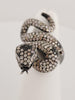 Artisan Diamond Snake Ring 18K White Gold Size 5.5