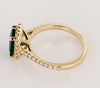 Emerald Cut Emerald Ring with White Diamond and 14K Yellow Gold