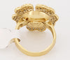Vintage Flower Ring CZ in 18k Yellow Gold