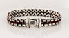 Woven Box Chain Bracelet Sterling Silver with Red Nylon, 10mm