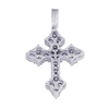 Custom made Sparkle Diamond Cross Pendant in White Gold