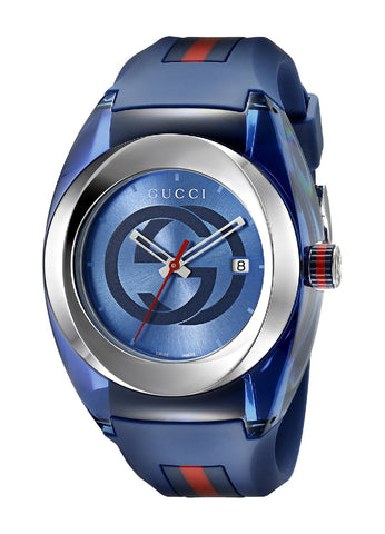 Gucci SYNC XXL Blue Rubber Blue Dial Watch YA137104