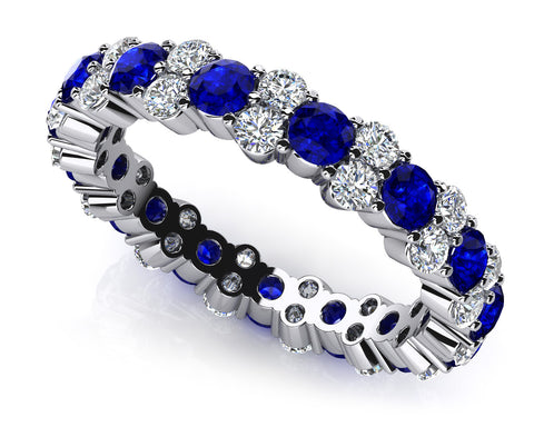 Magnificent Diamond and Sapphire Eternity Ring