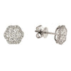 Flower Shaped Diamond Stud Earrings In 14k White  Gold