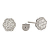 Flower Shaped Diamond Stud Earrings In 14k White  Gold