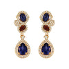 Fancy Drop Earrings With Garnet and Sapphire
