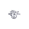 Platinum Flower Ring With Diamonds