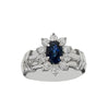 Flower Ring with Sapphire in White Gold