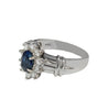 Flower Ring with Sapphire in White Gold