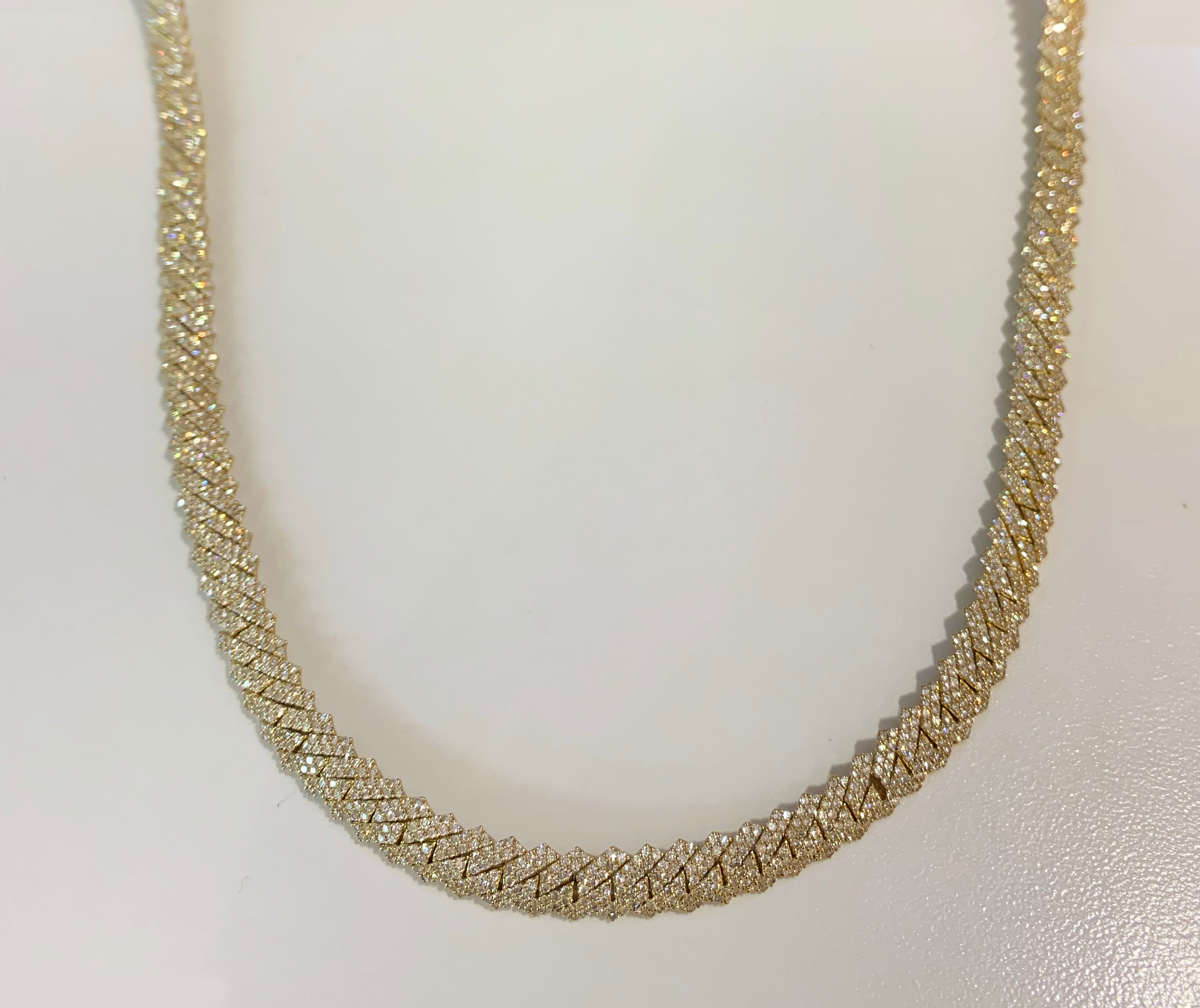 10k Yellow Gold Miami Cuban Chain with Diamonds – Crown Jewelers