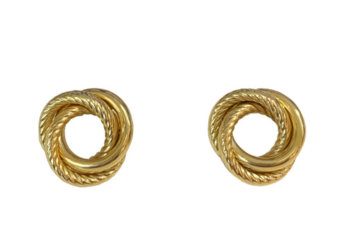 14K Yellow Gold Cable Earrings