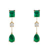 Columbian Emerald & Diamond Earrings in Yellow Gold