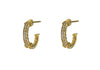 David Yurman Petite Pavé Hoop Earrings in 18K Yellow Gold with Diamonds