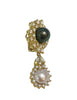 Tahitian & White Pearl Earrings in 18k Yellow Gold with Diamonds