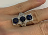 Three Sapphire Ring With Diamonds