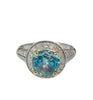 Blue Topaz Ring In 14k White Gold With Diamonds