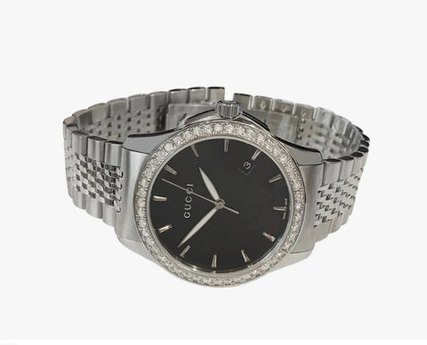 Gucci G-Timeless Aftermarket Diamond Bezel Watch YA126402