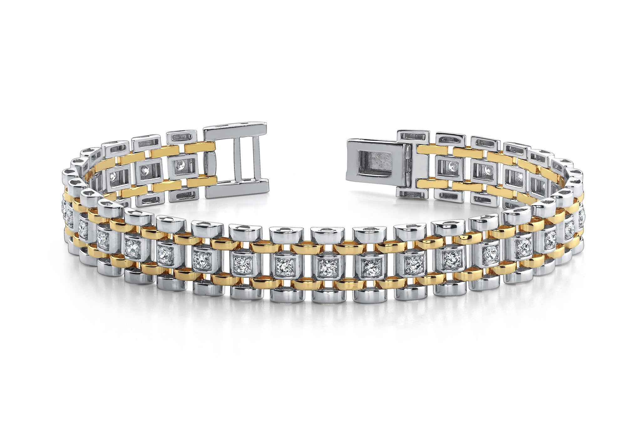 Quality Gold 14k TwoTone 1ct Baguette Diamond Bracelet BM4615100WYA   Emigh Jewelry
