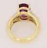 Hand Made  18K Yellow  Gold ring Pink Sapphire with Diamonds