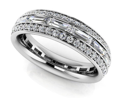 Brilliant Baguette and Round Diamond Eternity Ring