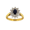 Two Tone Gold Diamond Oval Sapphire Ring