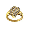Yellow Gold Ring With Baguette & Round Diamonds