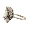 Antique Opal & Diamond ring in white gold